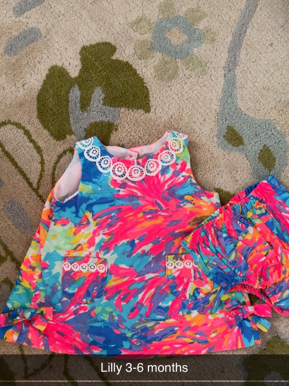 Lilly Pulitzer Neon Multi Floral Sleeveless Dress & Bloomers